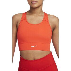 Nike Dri-fit Chile Red Orange Swoosh Longline Sports Bra